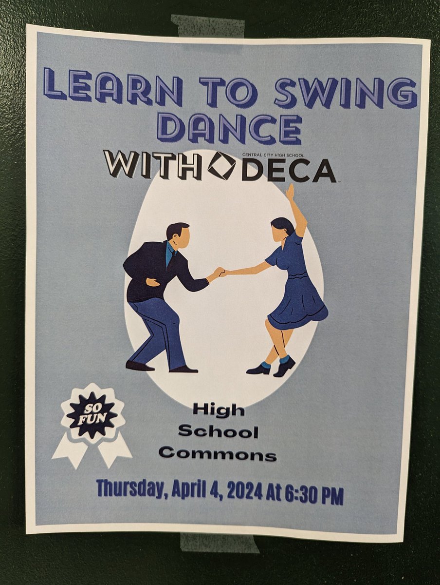 CCHS students: Come Learn to Swing Dance with DECA tonight at 6:30 in the HS Commons! @ccpsactivities