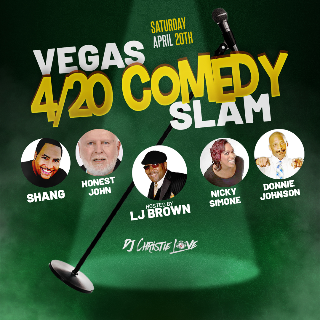 Join us for a night of unstoppable laughter at the Vegas 4/20 Comedy Slam, where award-winning stand-up comedians Shang, L.J. Brown, Honest John, Nicky Simone, and Donnie Johnson unite for an all-star comedy celebration. Tickets: sahara.lv/4aEmIWc