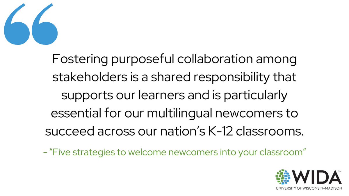 Unlock valuable insights and discover actionable strategies in our recent article where we explore five effective ways to warmly welcome newcomers into your classroom: wida.wisc.edu/news/five-stra…