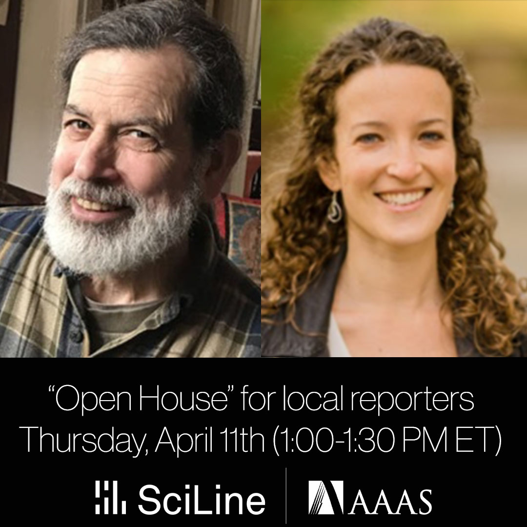 Want to learn more about the free services SciLine has to offer journalists? Join Director Rick Weiss & Deputy Director Becky Hazen for a Zoom Open House on Apr 11 at 1 p.m. EDT & learn about expert matching, briefings, trainings & more along with a Q&A. bit.ly/4adcrQY