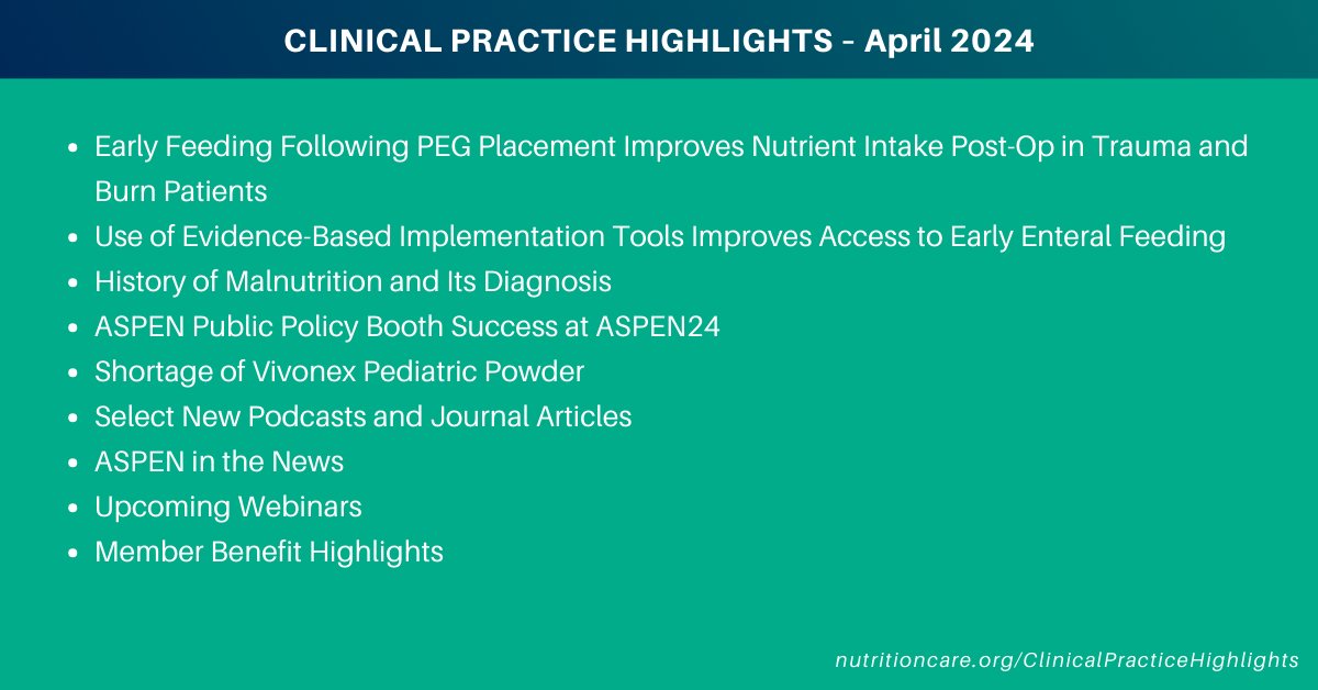 Great news! Our latest edition of the monthly newsletter, Clinical Practice Highlights, for April 2024 is now available! Read it here: ow.ly/VFxe50R8R9w