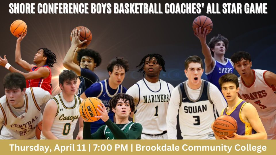 The Shore Conference Boys’ Basketball Senior All Star Game is officially back this year! <a href="/Matt_Manley/">Matt Manley</a> <a href="/kminnicksports/">Kevin Minnick 🏈🐶🏀🐶⚾️</a> <a href="/NJHoops/">NJ Hoops</a> <a href="/FydSports/">Alex Fydryszewski 🇵🇱</a> <a href="/shoresportsman/">Kevin Williams</a> @ShoreSportsNet <a href="/APPSportsDesk/">APPSportsDesk</a> <a href="/steveedelsonapp/">Steve Edelson</a> <a href="/ChevalierMiles/">Miles Chevalier</a> <a href="/SJSportsZone/">South Jersey Sports Zone</a> <a href="/PrepHoops_NJ/">Prep Hoops New Jersey</a> <a href="/BCCAthletics/">Brookdale Athletics</a>