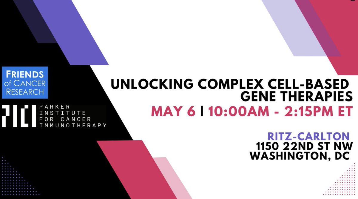 Friends and @parkerici are proud to announce our upcoming meeting, Unlocking Complex Cell-based Gene Therapies. Discussions will enable the next generation of proposals in the cell and gene therapy space, reimagining trials and treatments for #patients. Bit.ly/43zH6Wj