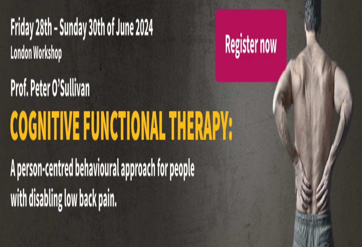 3 day  workshop - CFT for people with disabling low back pain. Real patients tell their story and journey through CFT. jamesdavisphysio.co.uk/pos-2024/