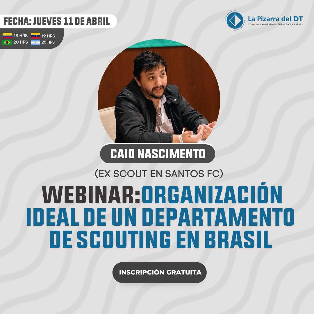¡Nuevo webinar en LPDT junto a @caiocnascimento! • Cultura del scouting en Brasil 🇧🇷 • Diferencias entre equipos pequeños y grandes 👥 • Uso de las herramientas 💻 • Desafíos en el país📍 • Preguntas y respuestas 💬 ¡Inscríbete gratis! ➡️ bit.ly/49jFCAJ