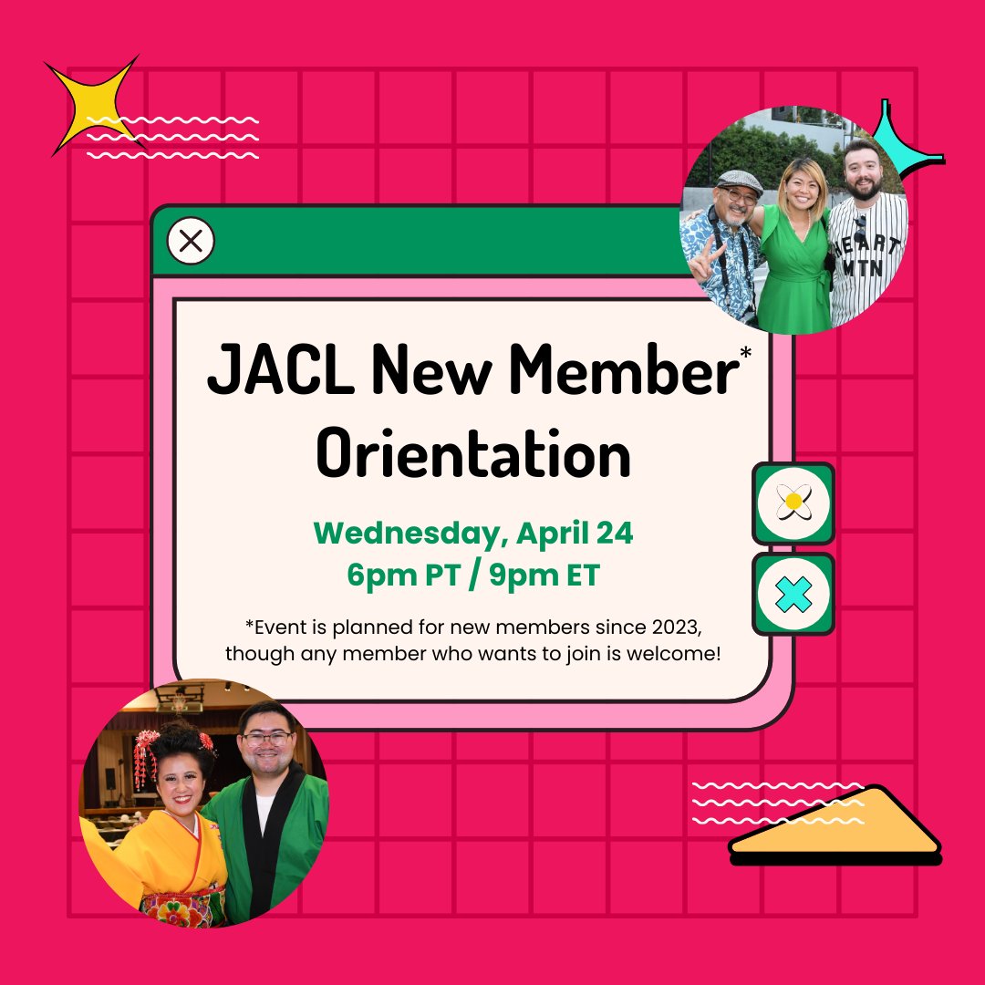 How can you make the most of your JACL membership? Join us with special guest Susan H. Kamei, hear from JACL leadership, meet other new members, and find out all JACL has to offer. We will have prizes! RSVP here: bit.ly/jaclapril24