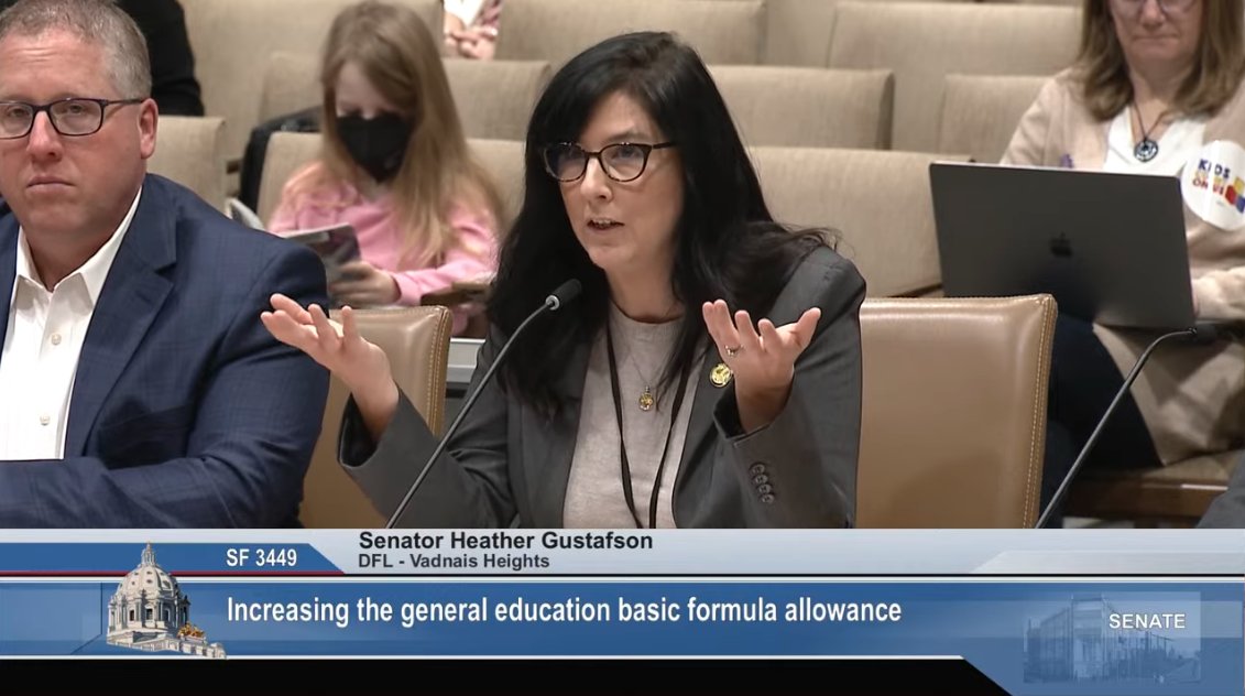 Thank you to @SenGustafson for sponsoring SF3449 to increase the General Education Formula by 2%, and SF4184 to increase LOR to $920 per pupil and link it to the formula. These would provide critical funding for school districts. Thank you for your support!