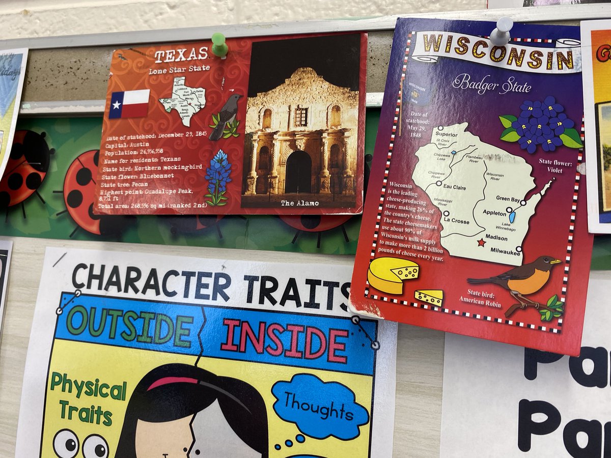 MrsSternberg's tweet photo. Love this!!! Postcards from several state have come this week @MelridgeElem 
#statefacts https://t.co/7KCzAZxWr0