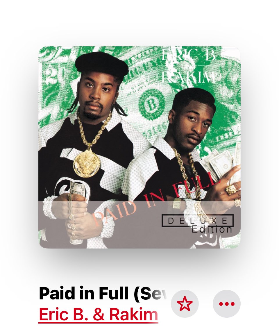This song was 🔥 & still is 🔥🔥🔥
#EricBAndRakim
#PaidInFull