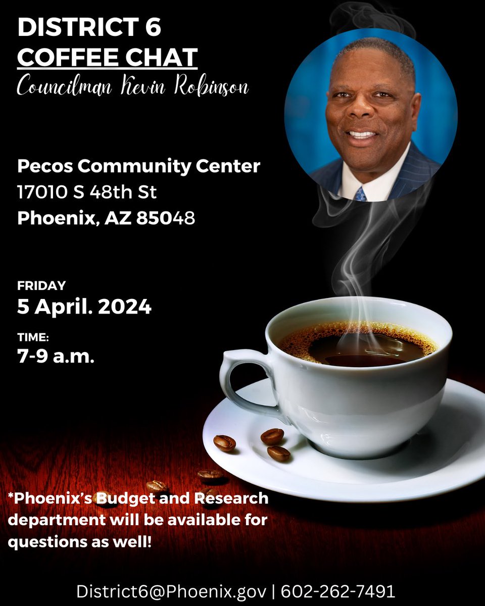 Please join us tomorrow at Pecos Community Center for another coffee chat! We will be joined by our friends over at Budget and Research, and they are excited to answer any questions you may have. See you then!