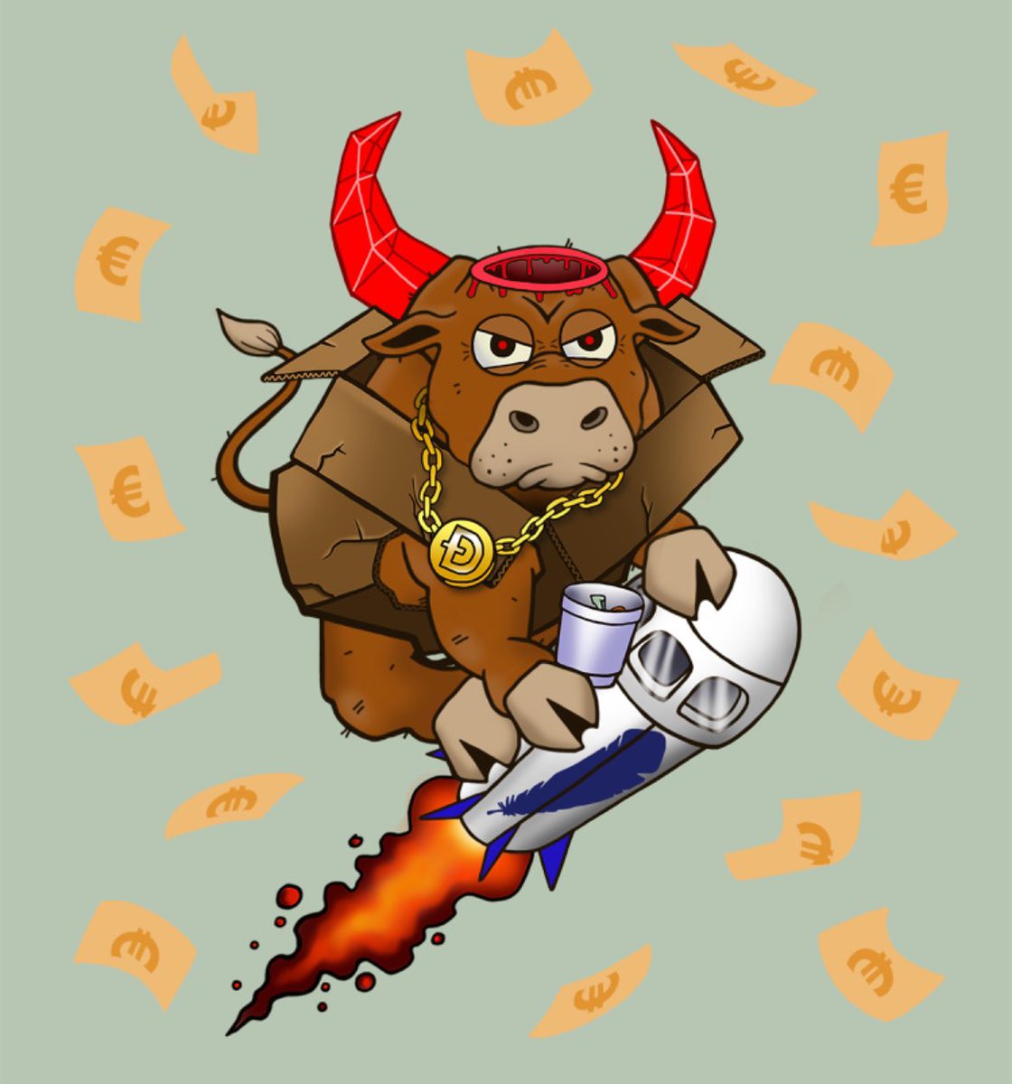 Thank you to the #BULLuminati over at @wallstbullsNFT I burned two #ETH bulls for my first ordinal #BTC bull… After I burned them, @camrackam & the team announced random burners will be airdropped another #ETH bull… Welp, here’s my new bull! Go sweep & burn some bulls NOW‼️