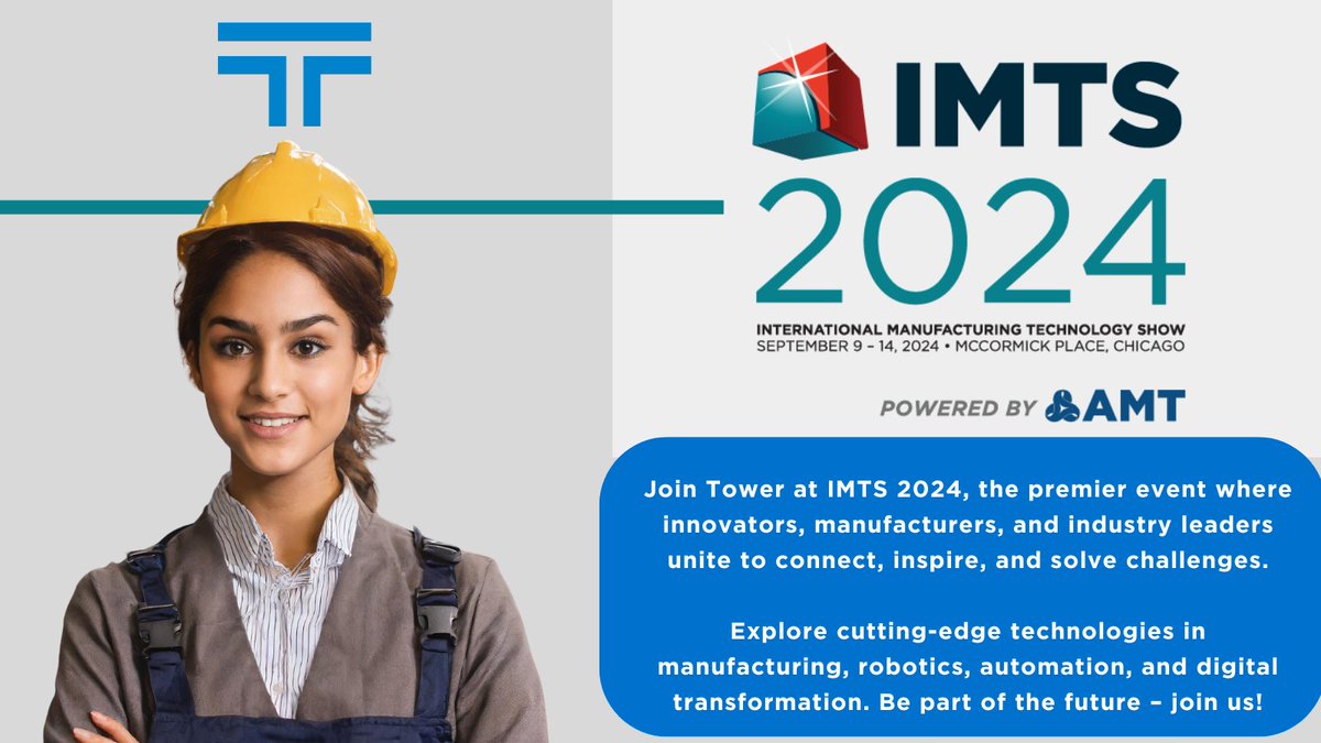 Join Tower and register now for IMTS, where industry leaders unite to explore the latest in manufacturing, robotics, automation, and digital transformation. 

Don't miss out – secure your spot today! imts.com/show/reg.cfm

 #IMTS #TowerMWF #manufacturing #metalworkingfluids