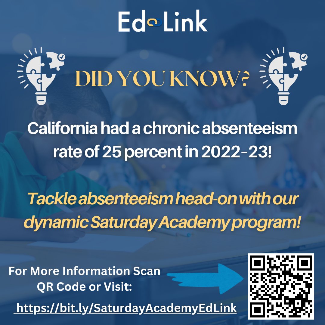 EdLinkSolutions's tweet photo. Recovering ADA through our Saturday Academy is an innovative way to enhance attendance and keep students on track!🛤️ Join the movement towards better learning outcomes by clicking here���️https://t.co/4QdIK9jFoX https://t.co/koxmSj1vrj