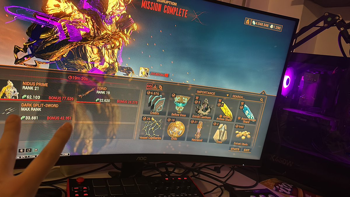 jotablau's tweet photo. Ecstatic to solo new warframe content as always, even if I am sick I managed to challenge myself and enjoy my afternoon. Warframe’s so cool https://t.co/iez6Xus2Vz