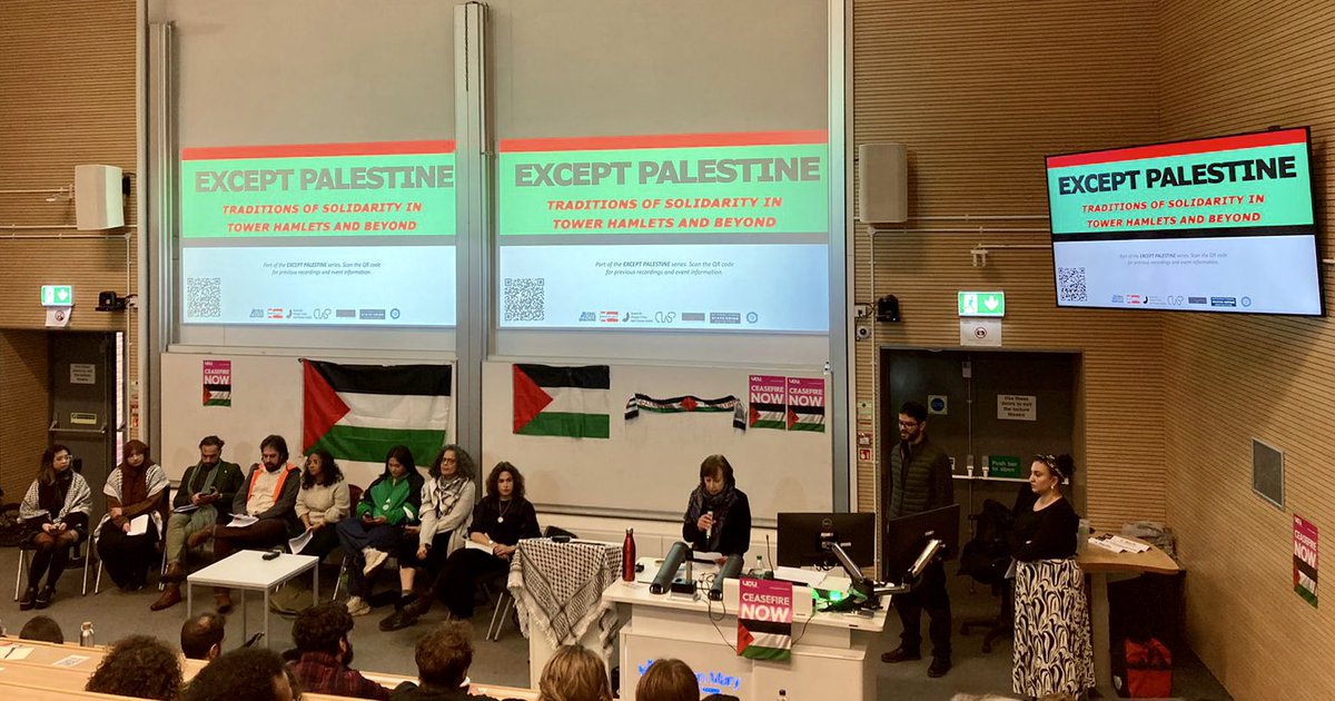 It was a privilege for CLaSP to join other research centres in Queen Mary University of London to organize: Except Palestine: Traditions of solidarity in Tower Hamlets and beyond - that has been attended by over 200 people!🇵🇸