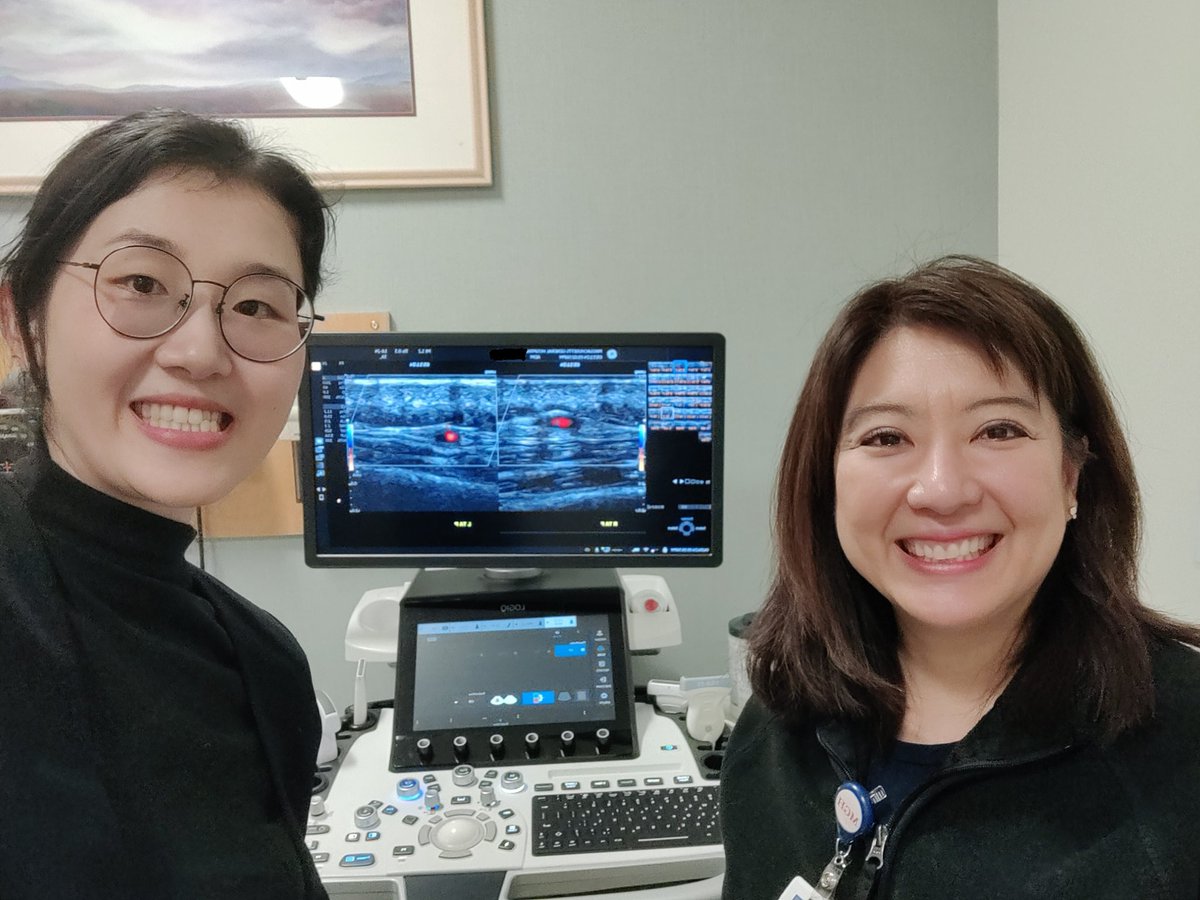 Gaining confidence on temporal artery ultrasound with @minnakohlermd Thanks for being my mentor ❤️ @UIowa_Rheum