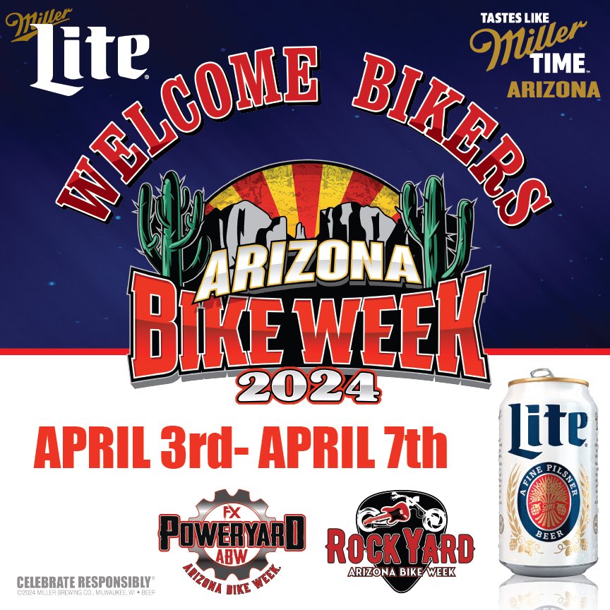 Miller Lite TEAMS up with AZ Bike Week 2024!🏍️🍺

azbikeweek.com