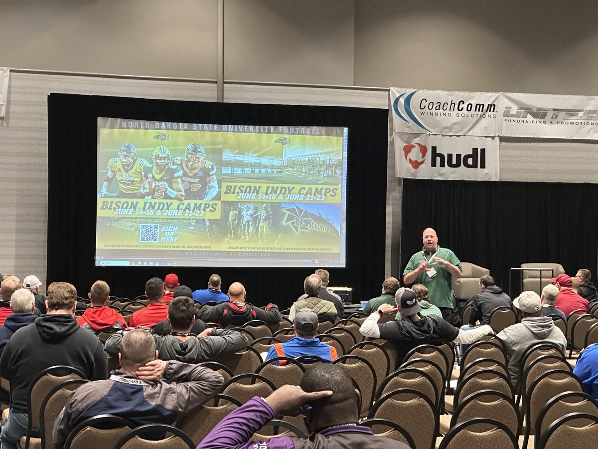 Old friend Nick Goeser of North Dakota State is back to open up the WFCA Clinic in Room 1. Nick is a graduate of Iola-Scandinavia HS and UW-Eau Claire.