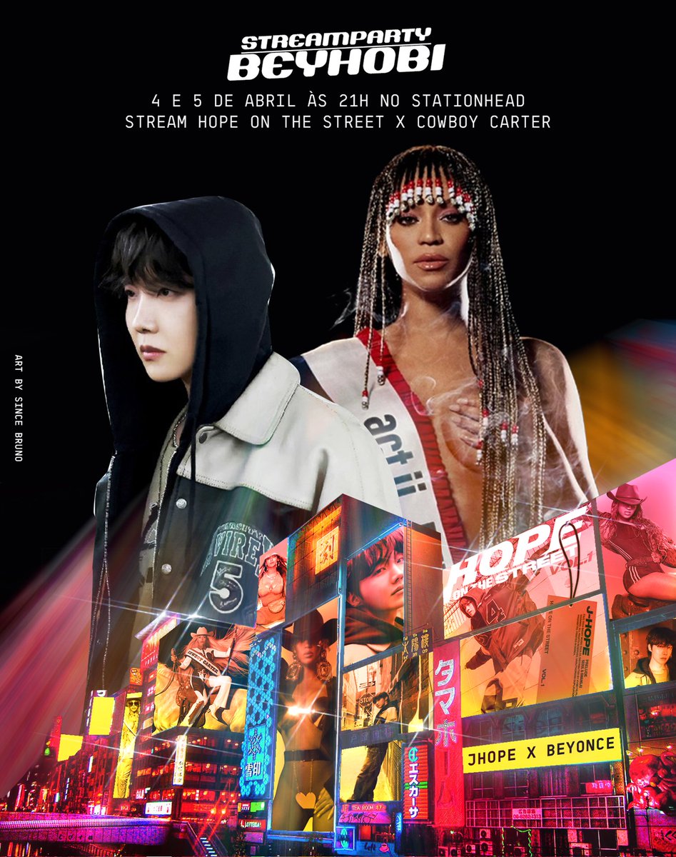 🚨 AGORA: É hora de fazermos história com a maior Stream Party de todos os tempos! 🐝💜

Chame todos que você conhece para esta celebração da BEYHIVE e dos ARMYS, vamos juntos subir a tag “BEYHOBI ON STATIONHEAD”!

— Obs: Vamos começar a subir a tag agora, e às 21h nos