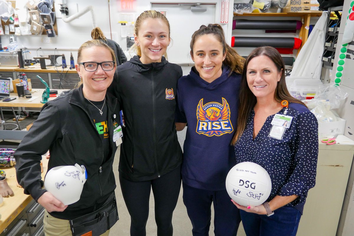 🌟🏐The Grand Rapids Rise served up a special visit to Mary Free Bed today!🏐🌟 Sarah and Claire dove into the heart of Mary Free Bed, getting to know our mission to restore hope and freedom through rehabilitation. A huge shoutout to @GR_Rise for bringing smiles to MFB!🧡💚