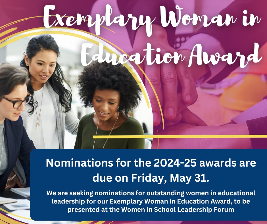 🌟 Nominate an outstanding woman in education for the Exemplary Woman in Education Award! 🏆 Nominations are now open until May 31st. Do you know a trailblazing leader who has made a significant impact in education? Submit your nominations today! #LeadershipMatters✨