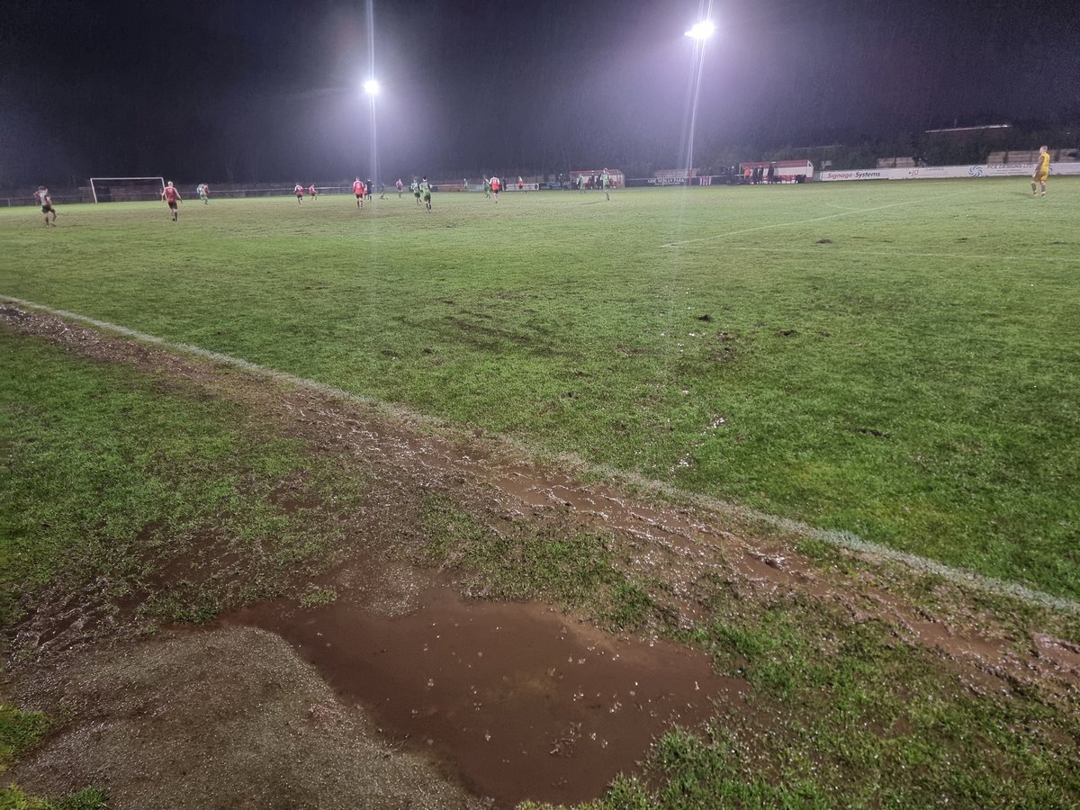 Game 105. @PrestwichHeysFC 5-2 @ChaddertonFC. Heys into play-offs + level points with Chaddy after coming from behind to comfortably win amidst a monsoon and a swamp. 3wks ago, this never goes ahead/finishes but business end with no season extension 🫡 #groundhopping @andrewfoy4