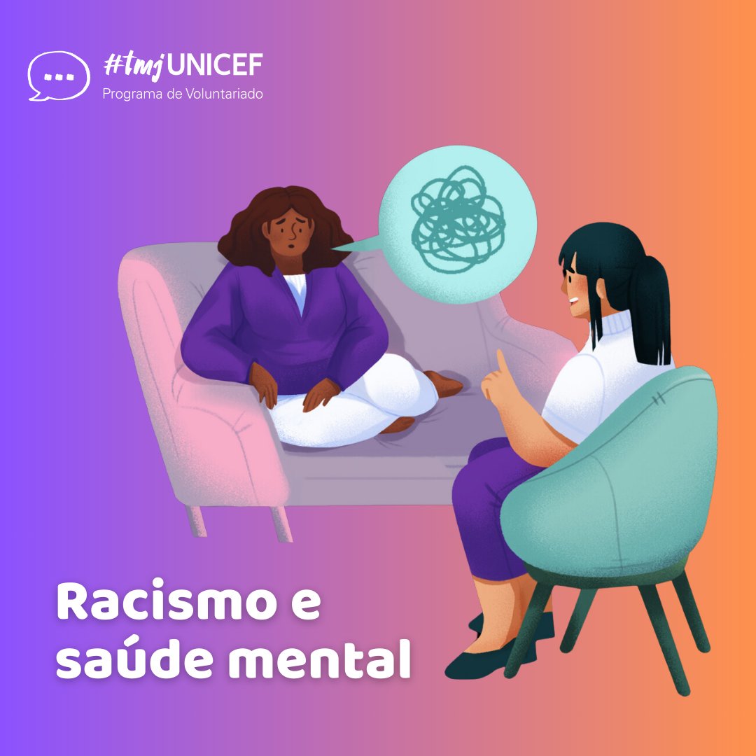 unicefbrasil's tweet photo. Os impactos do racismo na saúde mental podem ser profundos, gerando estresse, ansiedade, depressão e isolamento social. 

É sobre isso que fala o blog do #tmjUNICEF. 

Leia em: https://t.co/iYSs5Qj7F8 https://t.co/rbVFA1S5oY