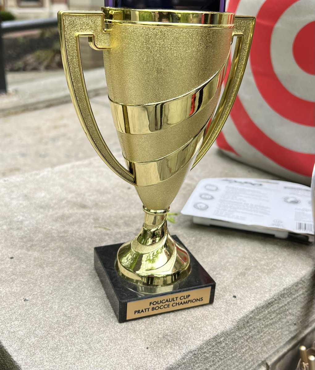 The countdown to the Spring Bocce Tournament has begun! On Friday, May 3rd the faculty from Pratt’s School of Liberal Arts & Sciences will battle for the vaunted Foucault Cup….