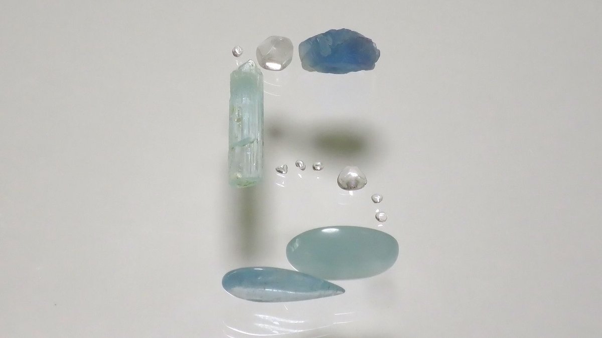 aquamarine, fluorite, etc.