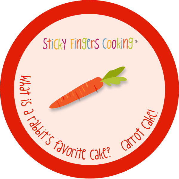 🥕 Today, April 4th, is National Carrot Day! 🥕 What is a rabbit's favorite cake? Carrot cake! 😀😆 #StickyFingersCooking #KidsCook #KidsCooking #Joke #Pun #KidsPun #CookingWithChildren #KidJoke #KidsJokes #FoodJoke #FoodPun #Carrot #NationalCarrotDay