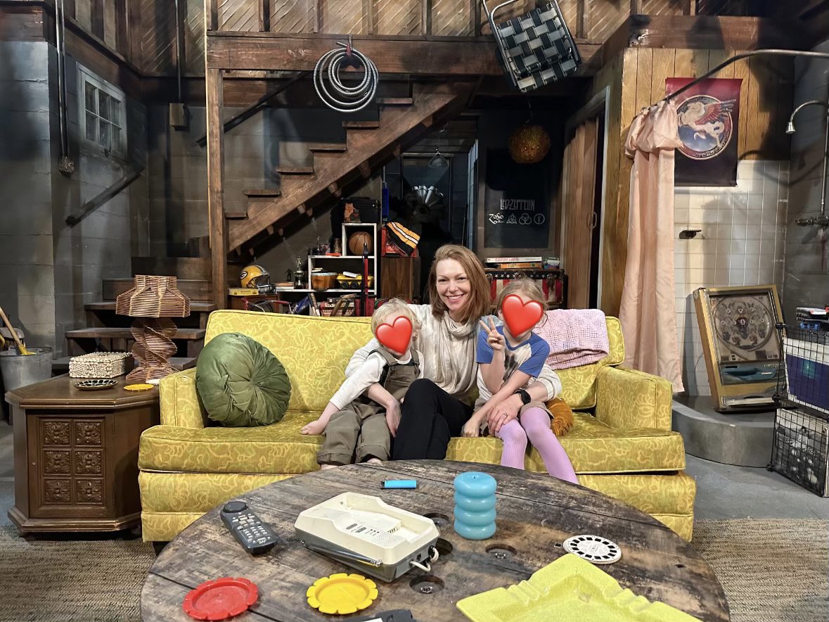 Kiddos visiting me at work!❤️ It was so meaningful to show them the set where I got my start as an actor when I was a kid (just turning 18), and where I’m currently directing today… talk about a full circle moment!☺️ #That90sShow #That70sShow