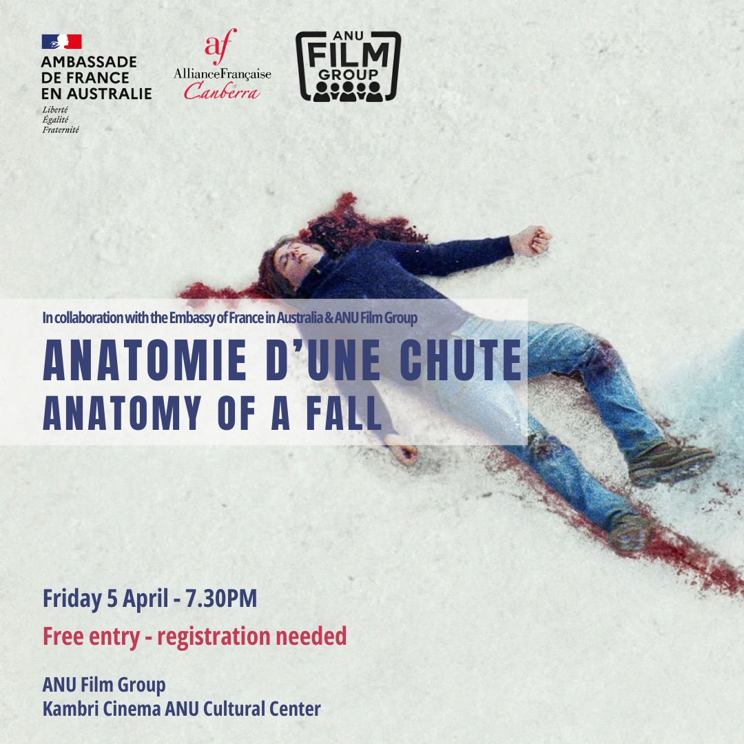FREE MOVIE NIGHT AT ANU 📷 Part murder mystery and part courtroom drama, 'Anatomy of a Fall' is the Palme d'Or winner of the Cannes Film Festival and Oscar winner for Best Original Screenplay. @Jenkins16Fiona will introduce the film Secure your free seats: bit.ly/ANUFall24