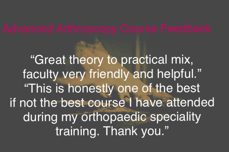 Look at the feedback from the @BOFAS_UK Foot & Ankle Arthroscopy Courses held in 2023 🤩 ❗️Announcing 2024 course dates❗️ 4 July - Basic Skills Arthroscopy Course 5 July - Advanced skills Arthroscopy Course Info & registration via: linktr.ee/bofas #OrthoEducation