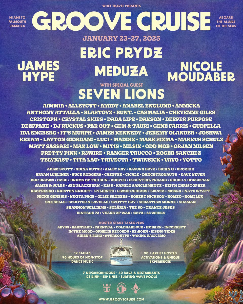 IT’S HERE! The <a href="/GrooveCruise/">Groove Cruise</a> 2025 Line-Up is OUT! Incredibly honored and excited to be coming back to perform alongside all of these absolute LEGENDS! Secure your spot for this epic journey at GrooveCruise.com. Sea you all this January 23 - 27, 2025!