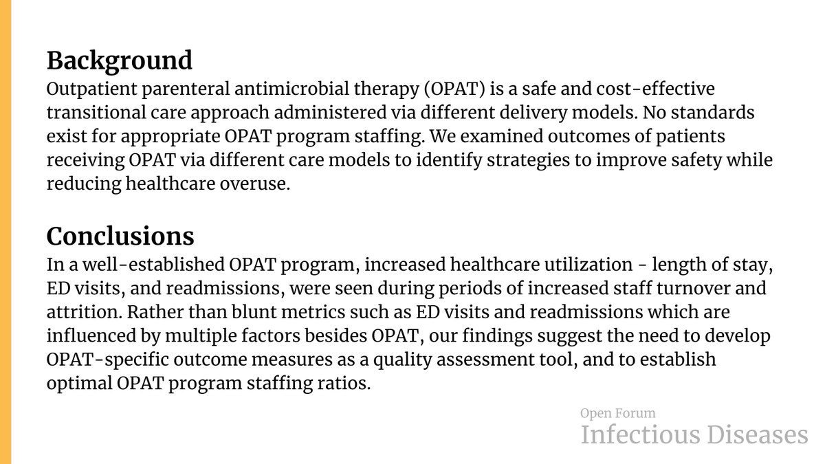 Outpatient Parenteral Antimicrobial Therapy (OPAT) in a Safety-net Hospital: Opportunities for Improvement ✅ Just Accepted 🔓 Open Access 🔗 bit.ly/49EThTb