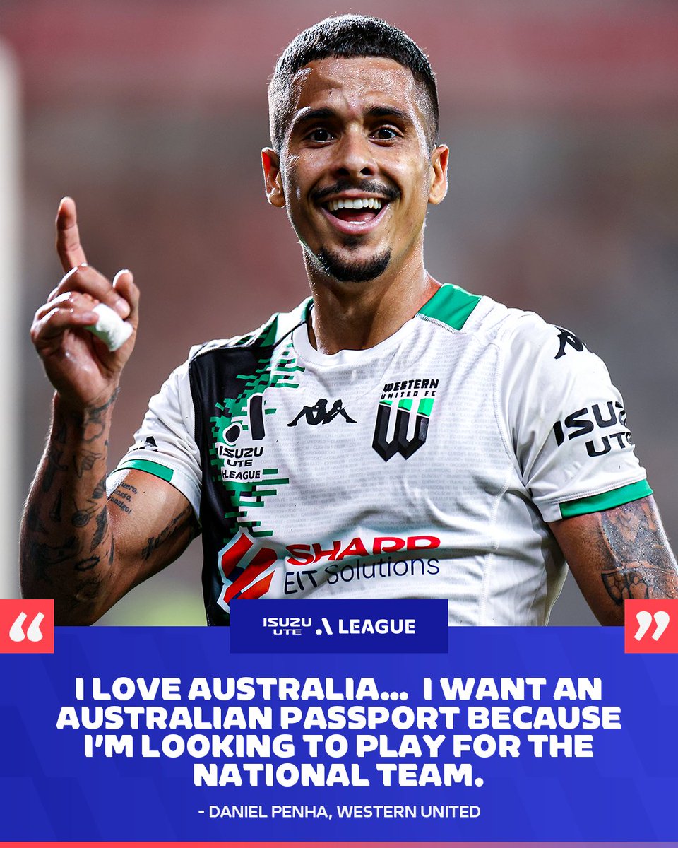 Daniel Penha: Socceroo?! “𝐈𝐭’𝐬 𝐨𝐧𝐞 𝐨𝐟 𝐦𝐲 𝐝𝐫𝐞𝐚𝐦𝐬, 𝟏𝟎𝟎%” 🇧🇷➡️🇦🇺 The way he talks about his love for Australia & @wufcofficial is heartwarming 🥹👇 “Maybe a month ago I told my father… imagine if I get an Australian passport, play for the national team and at a…