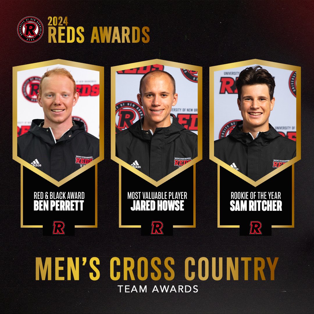 Your 2024 Men’s Cross-Country Team Awards

Rookie of the Year - Sam Ritcher
Red &amp; Black Award - Ben Perrett
Team MVP - Jared Howse
 
#goredsgo