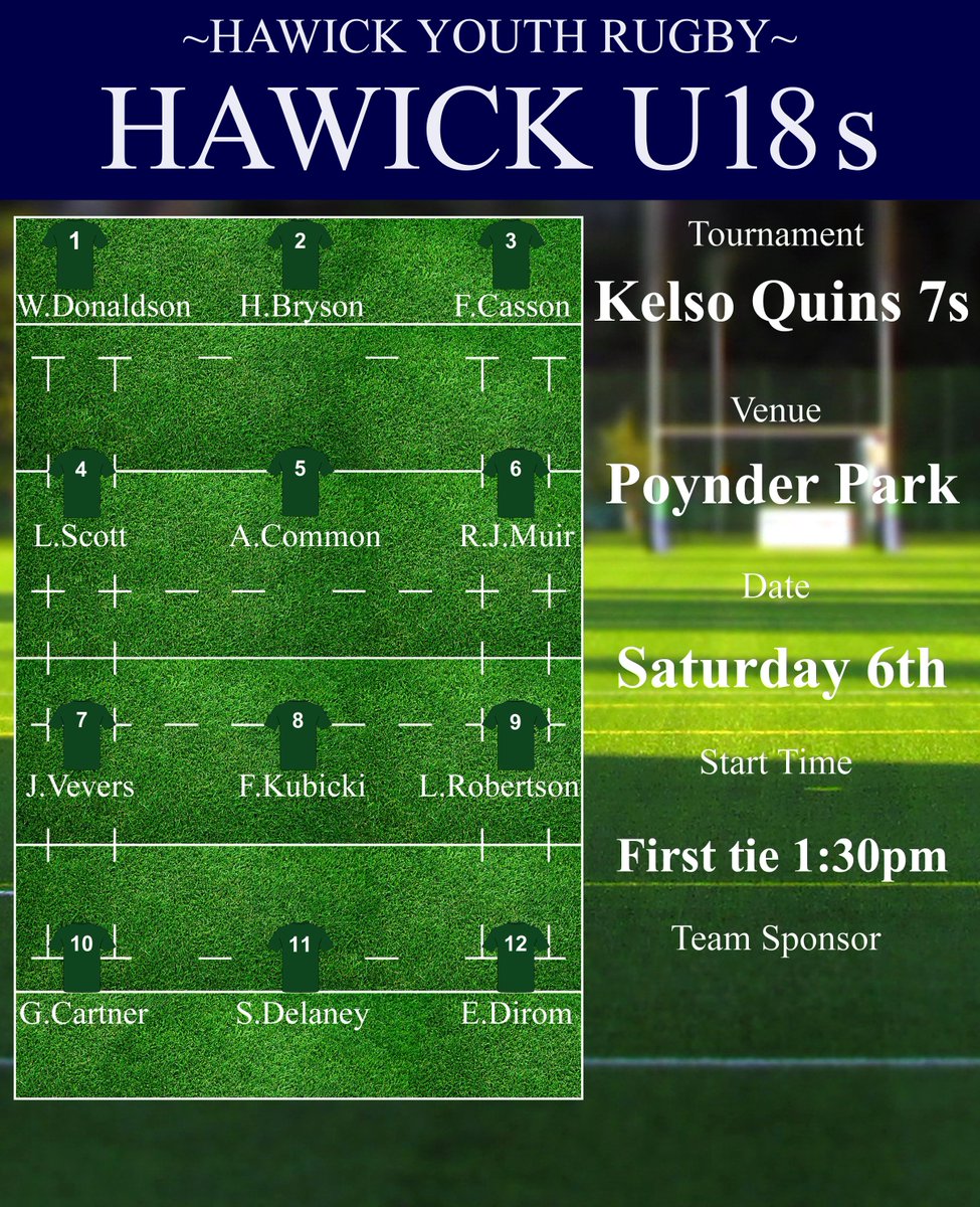 7s season again and both U16s & U18s are in action this weekend. 16s are at Jed Friday night with the 18s heading for Kelso on Saturday. Go well lads 💪🏉💚 @HawickU18s @LangholmRugby #HawickYouthRugby #BIHB #AONR