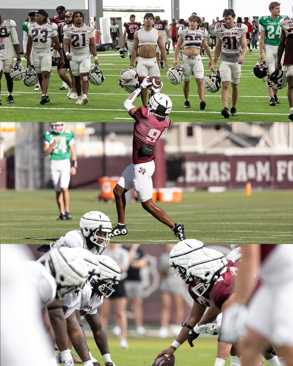 AggieFootball's tweet photo. Practice frames 📸 https://t.co/WoC1iB1ut9
