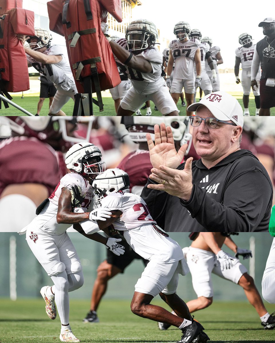 AggieFootball's tweet photo. Practice frames 📸 https://t.co/WoC1iB1ut9