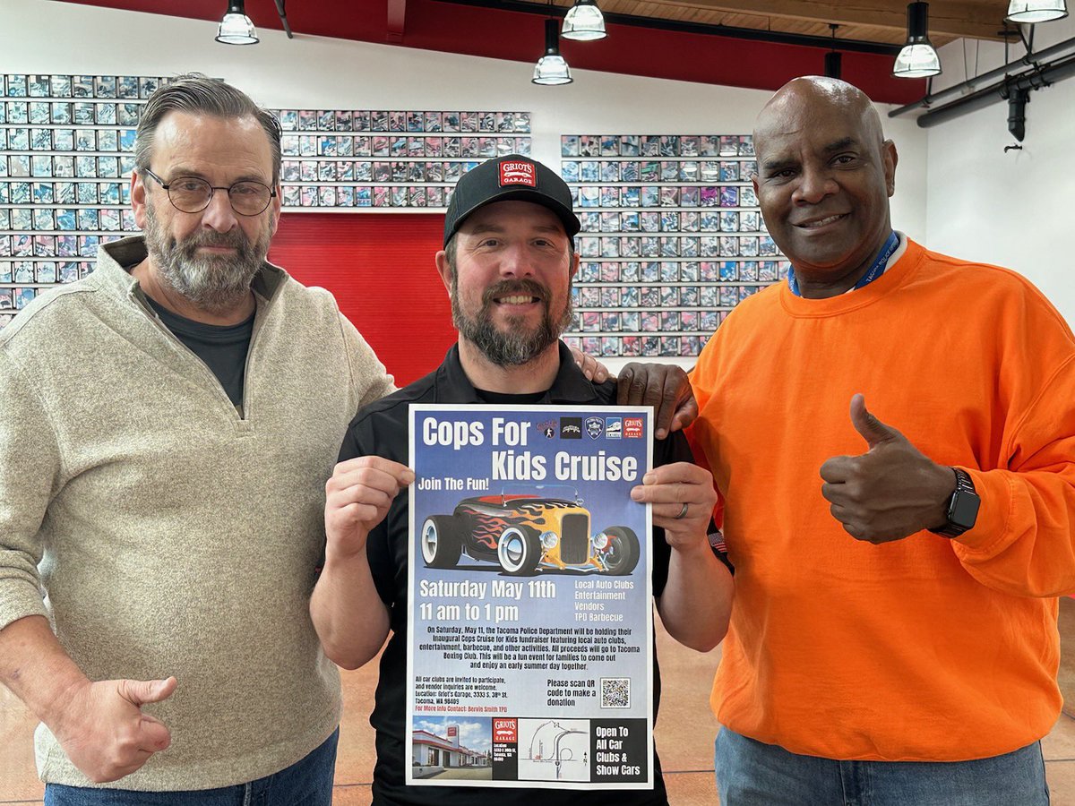 Clean it up and show it off at the Cops For Kids Cruise. Sat, May 11th at Griots Garage, 3338 S. 38th St. Tacoma, WA 98409. 11am to 1pm. Let’s show up and support the Tacoma Boxing Club. These kids need our help. #muscle #classics Bervin