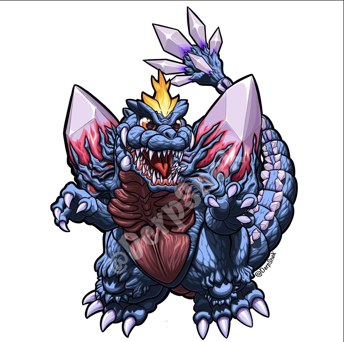 DerpSnek's tweet image. Went back and fixed up the design a bit on the spacegoji design. He also got a new paint job.