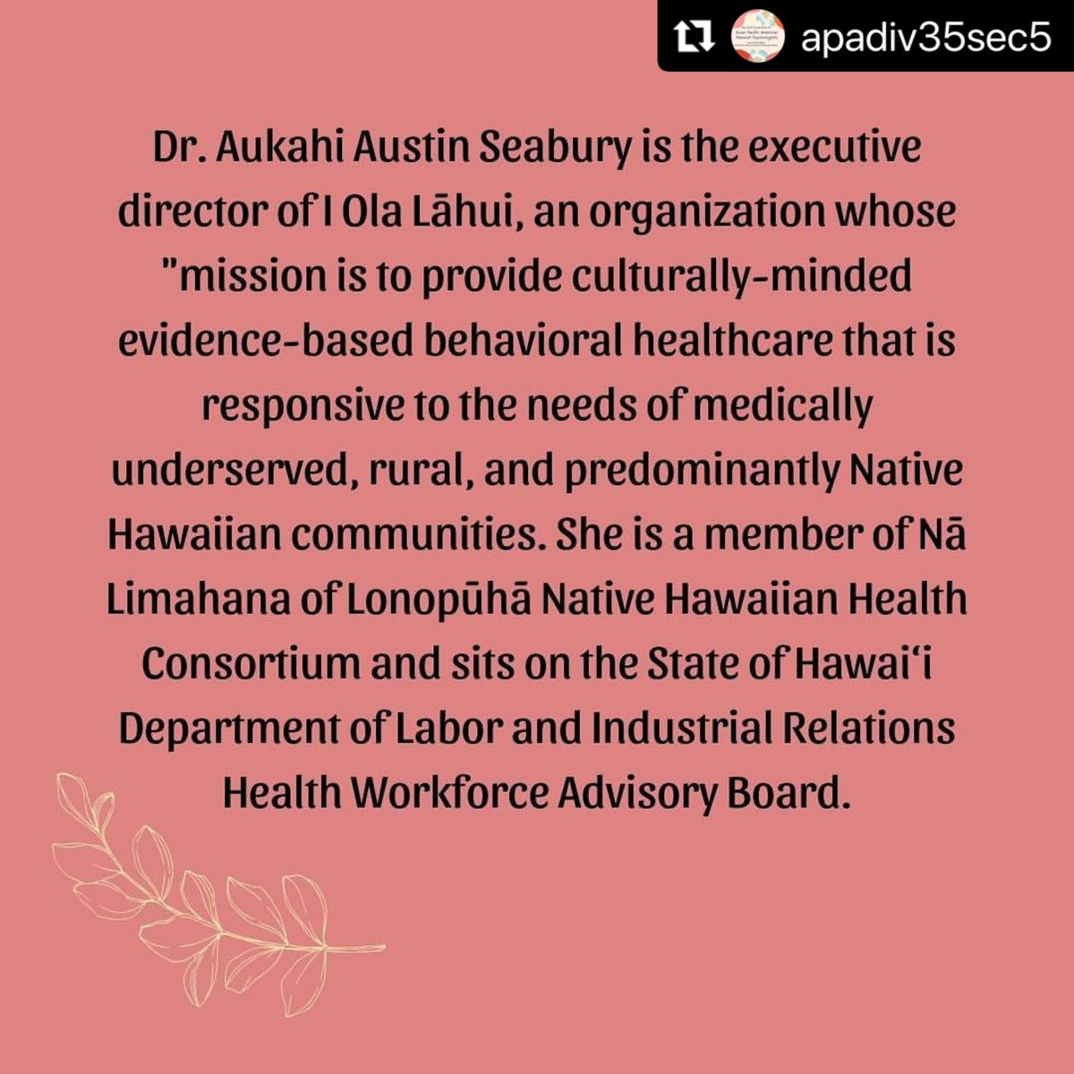 APA Division35 SPW tweet media