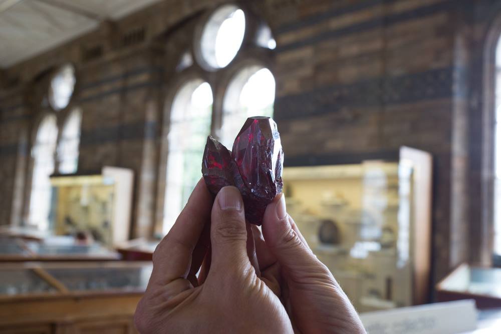 Some of the best things in museums are hidden away in dark drawers out of the public eye. Not because they want to hide them, but because continued exposure to light can destroy them, like this amazing proustite crystal at @NHM_London