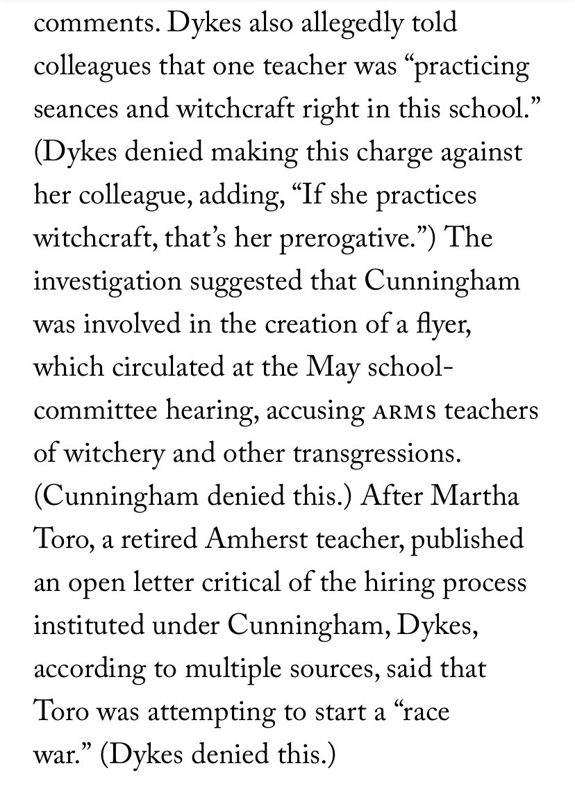 There were even accusations of witchcraft being thrown. The school district is near where the Salem Witch Trials took place, so perhaps it’s fitting. 8/