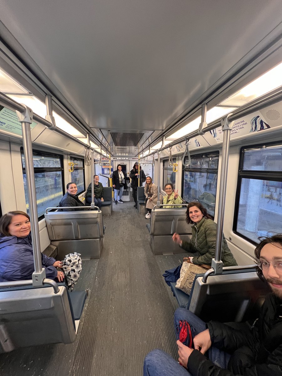 The gray skies didn't clear up, but we still put on a happy face for our transit field trip today. A special thank you to @50Corridor for hosting us and the Delta Stewardship Council for allowing us to give them a tour of our transit system!