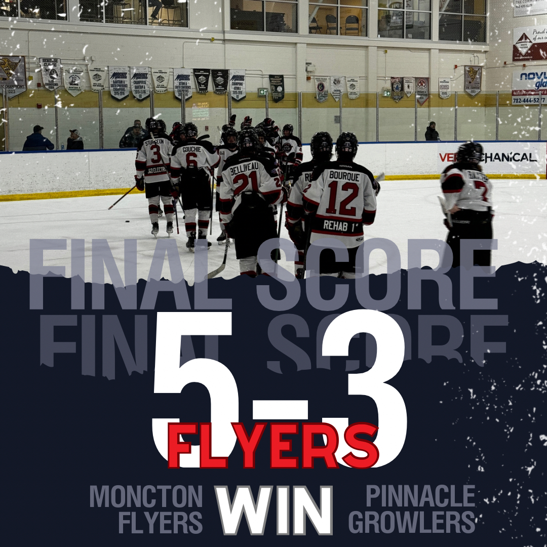 Flyers take game #1.
Goals : Jean (2), Daigle, Sanchez, LeBlanc.
🥅 Cormier with the W.

Player of the game : #9 Néka Jean.

Next game tomorrow morning 10:00am vs Halifax.

#FlyersHockey #2024u18Atlantics