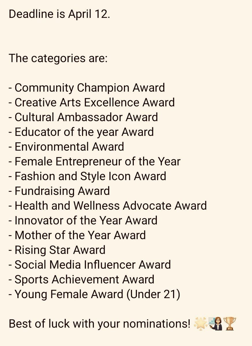 Unleashing Potential Luton (@unleashingluton) on Twitter photo We are pleased to be involved in the Women of Inspiration Awards 2024, led by our friends <a href="/EmpoweringE/">EmpoweringEducation</a>
Do consider submitting a nomination in one of the categories 👇
form.jotform.com/240773298645367
Deadline: 12 April
Will see you all on Fri 26 April for the awards evening ❤️ We are pleased to be involved in the Women of Inspiration Awards 2024, led by our friends <a href="/EmpoweringE/">EmpoweringEducation</a>
Do consider submitting a nomination in one of the categories 👇
form.jotform.com/240773298645367
Deadline: 12 April
Will see you all on Fri 26 April for the awards evening ❤️