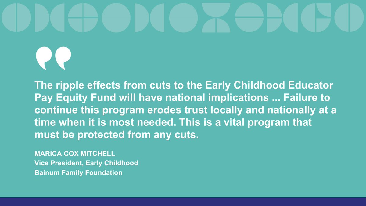 Early childhood educators — we hear you and we stand with you. As a funder focused on creating a society where all children thrive, equitable compensation for early childhood educators has and will continue to be a priority for us. Read our full statement here: