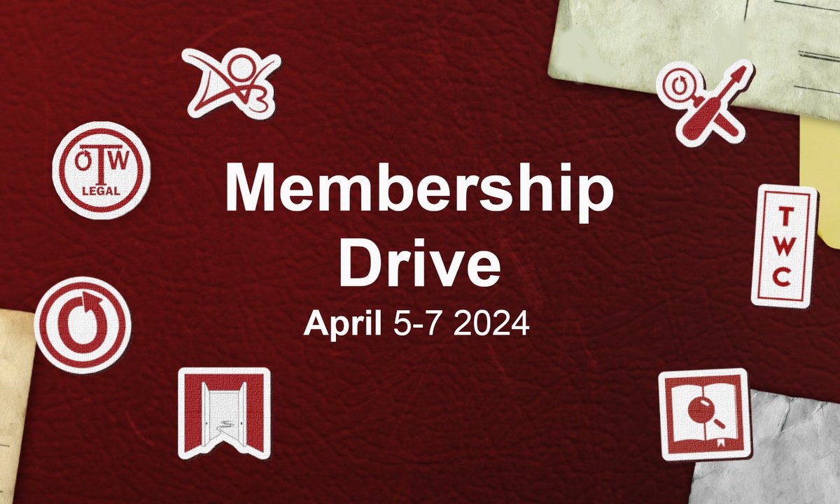 #OTW's April Membership drive has begun! Find out what we do to keep fanworks safe by reading more at: otw.news/dps